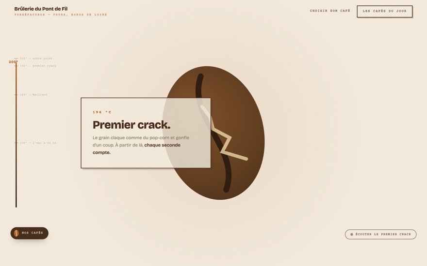 Page d’accueil du site Brûlerie du Pont de Fil