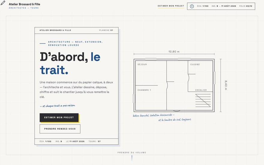 Page d’accueil du site Atelier Brossard & Fille