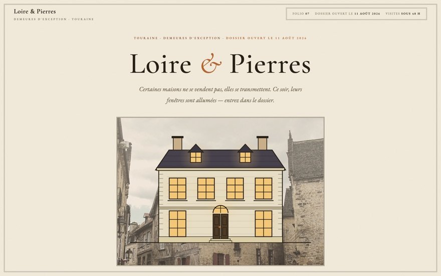 Page d’accueil du site Loire & Pierres